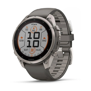 Смарт-годинник Garmin Fenix 9 Pro 47mm Solar Titanium with Pebble Gray/Gray Silicone Band 010-04338-06 010-04338-06 фото