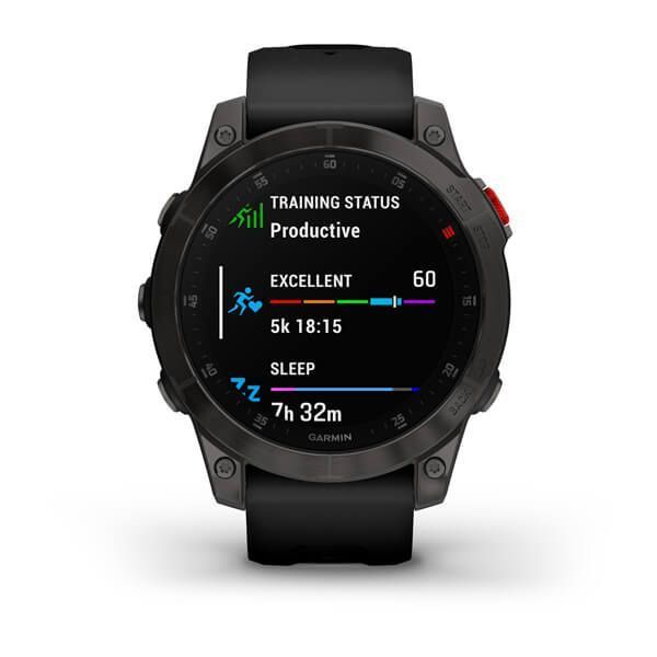 Смарт-годинник Garmin Epix 2 Sapphire Black/Carbon Gray DLC Titanium with silicone band 010-02582-11 010-02582-11 фото