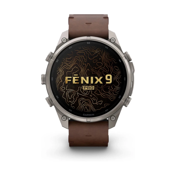 Смарт-годинник Garmin Fenix 9 Pro 47mm LTE Titanium with Walnut Leather Band 010-04336-41 010-04336-41 фото