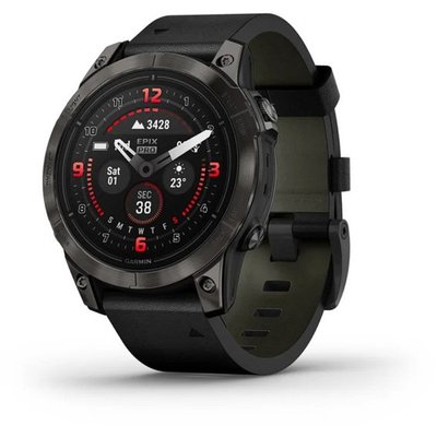 Смарт-часы Garmin epix Pro Gen 2 – Sapphire Edition 47 mm Carbon Grey DLC Titanium with Black Leather Band 010-02803-30 010-02803-30 фото