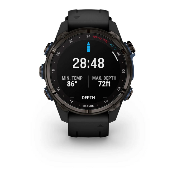 Смарт-годинник Garmin Descent Mk3i (43мм) Carbon Gray DLC Titanium з чорним силіконовим ремінцем 010-02753-11 010-02753-11 фото