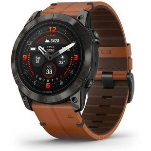 Смарт-годинник Garmin Epix Pro Gen 2 Sapphire Edition 51 mm Carbon Grey DLC Titanium with Chestnut Leather Band 010-02804-30 010-02804-30 фото