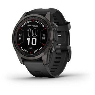 Смарт-часы Garmin Fenix 7S Pro Sapphire Solar Edition Carbon Grey DLC Titanium with Black Band 010-02776-11 010-02776-11 фото
