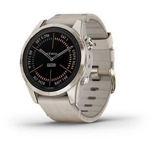 Смарт-часы Garmin Fenix 7S Pro Sapphire Solar Edition Soft Gold with Limestone Leather Band 010-02776-30 010-02776-30 фото