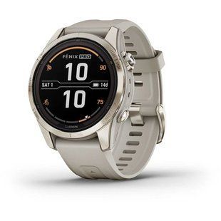 Смарт-часы Garmin Fenix 7S Pro Sapphire Solar Edition Soft Gold with Light Sand Band 010-02776-15 010-02776-15 фото