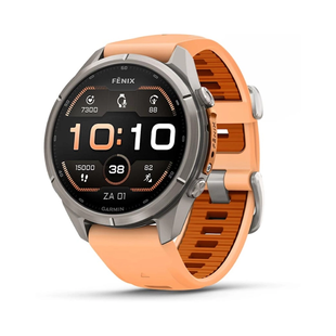 Смарт-годинник Garmin Fenix 9 Pro 43mm LTE Titanium with Shell Pink/Orange Silicone Band 010-04335-01 010-04335-01 фото