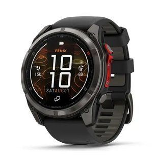 Смарт-годинник Garmin Fenix 8 Pro &ndash; 51 mm, MicroLED Sapphire, Carbon grey DLC titanium with Black/pebble grey silicone band 010-03380-01 010-03380-01 фото