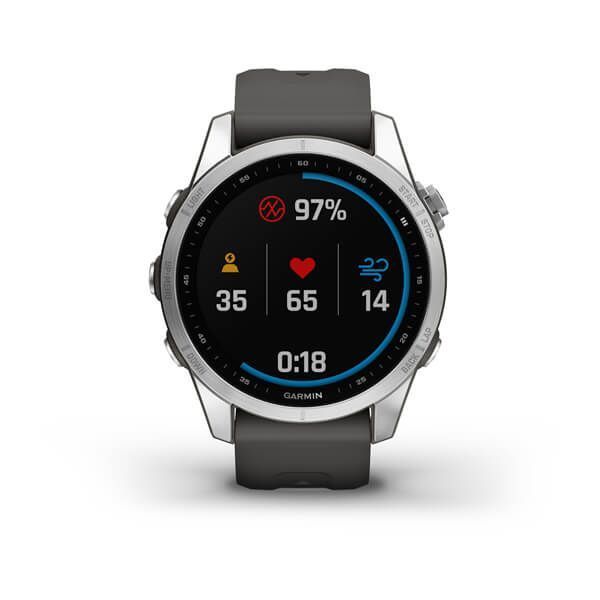 Смарт-часы Garmin Fenix 7S Silver with Graphite Band 010-02539-01 010-02539-01 фото