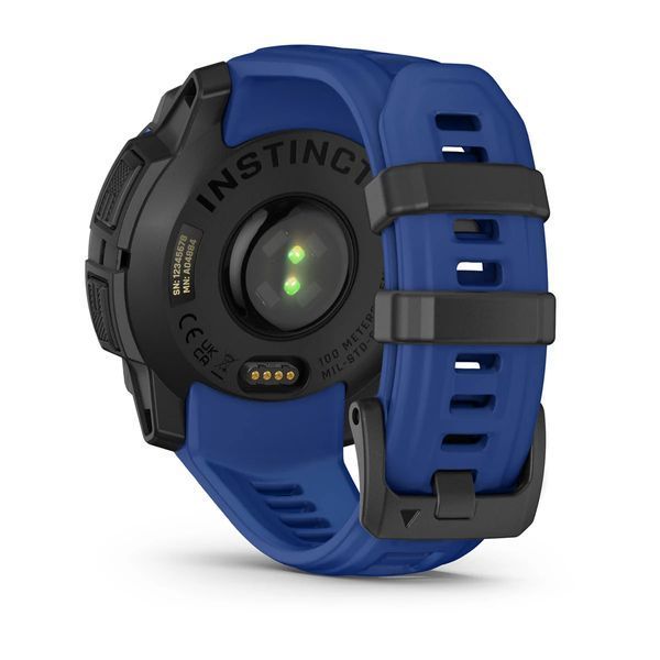 Смарт-часы Garmin Instinct 3 45 mm, AMOLED Black with bolt blue/black silicone band 010-02936-03 010-02936-03 фото