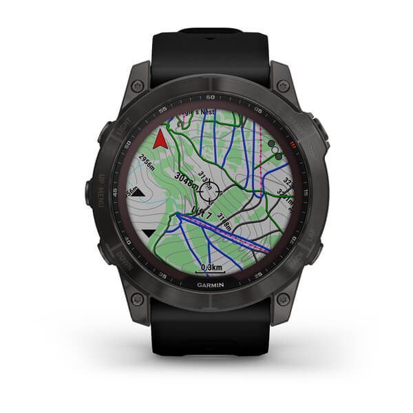 Смарт-годинник Garmin Fenix 7X Sapphire Solar Carbon Gray DLC Titanium with Black Band 010-02541-11 010-02541-15 фото