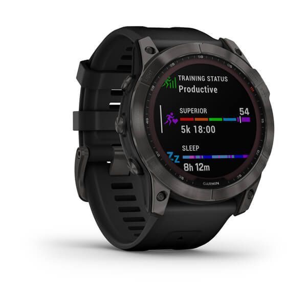 Смарт-годинник Garmin Fenix 7X Sapphire Solar Carbon Gray DLC Titanium with Black Band 010-02541-11 010-02541-15 фото