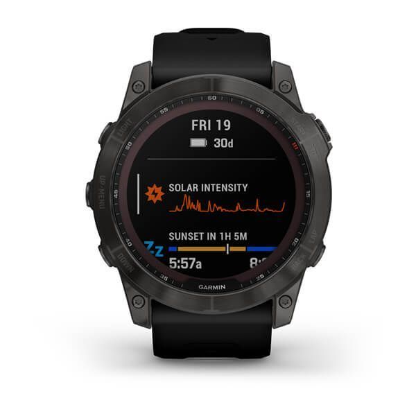 Смарт-годинник Garmin Fenix 7X Sapphire Solar Carbon Gray DLC Titanium with Black Band 010-02541-11 010-02541-15 фото