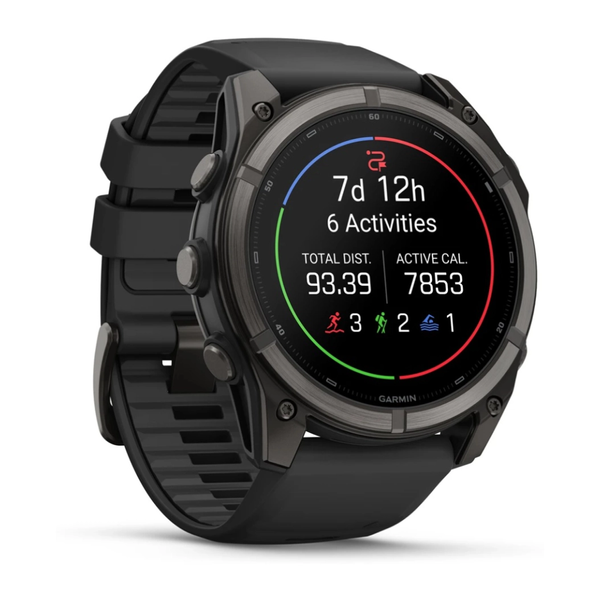 Смарт-годинник Garmin Fenix 9 AMOLED 47mm Sapphire Carbon Grey DLC Titanium with Black Silicone Band 010-04762-11 010-04762-11 фото