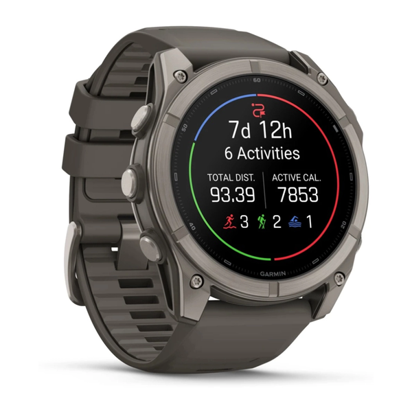 Смарт-годинник Garmin Fenix 9 AMOLED 51mm Sapphire Titanium with Pebble Grey Silicone Band 010-04763-01 010-04763-01 фото