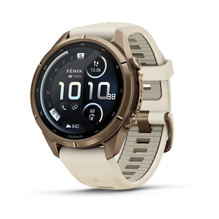 Смарт-годинник Garmin Fenix 9 Pro 43mm LTE Autumn Gold Titanium with Cream Silicone Band 010-04335-21 010-04335-21 фото